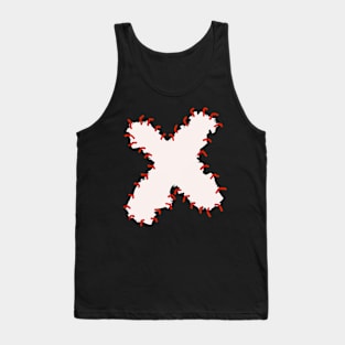 Cross Stitches red and white t shirt Tank Top